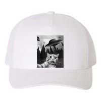 Cat Selfie With Alien UFO Funny Cat Lovers Spaceship Gift Yupoong Adult 5-Panel Trucker Hat