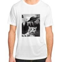 Cat Selfie With Alien UFO Funny Cat Lovers Spaceship Gift Adult ChromaSoft Performance T-Shirt