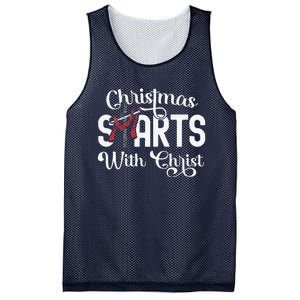 Christmas Starts With Christ Cross Jesus Christian Mesh Reversible Basketball Jersey Tank