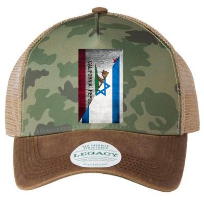 California Stands With Israeli Flag California Flag Legacy Tie Dye Trucker Hat