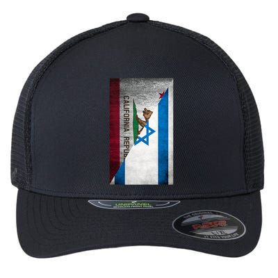 California Stands With Israeli Flag California Flag Flexfit Unipanel Trucker Cap