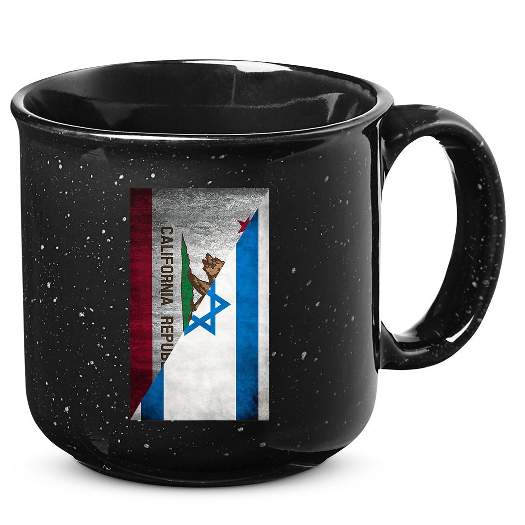 California Stands With Israeli Flag California Flag 15oz Campfire Ceramic Mug