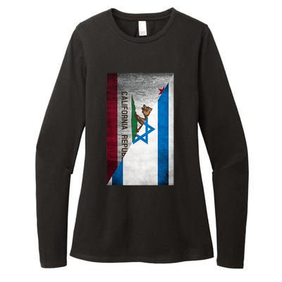 California Stands With Israeli Flag California Flag Womens CVC Long Sleeve Shirt