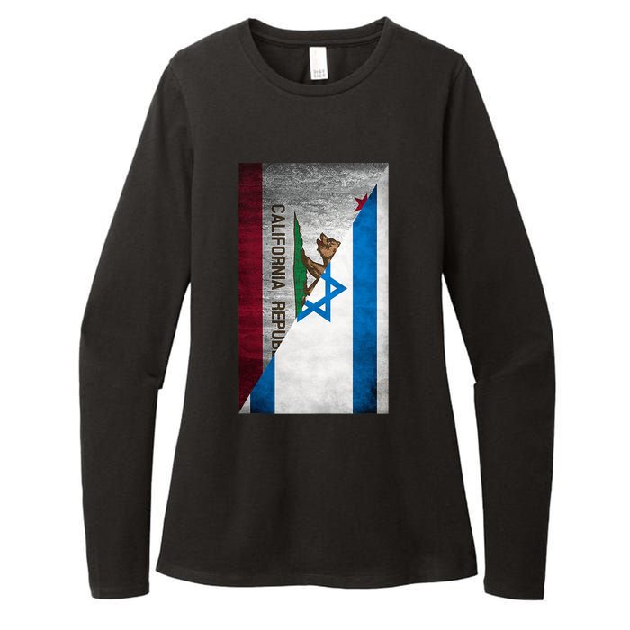 California Stands With Israeli Flag California Flag Womens CVC Long Sleeve Shirt