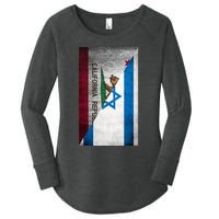 California Stands With Israeli Flag California Flag Women's Perfect Tri Tunic Long Sleeve Shirt