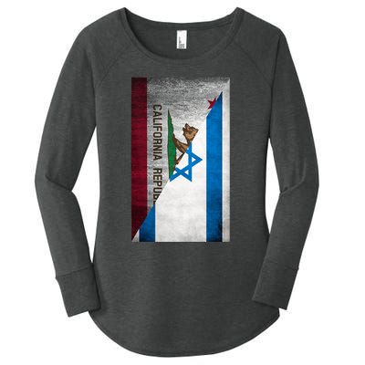 California Stands With Israeli Flag California Flag Women's Perfect Tri Tunic Long Sleeve Shirt