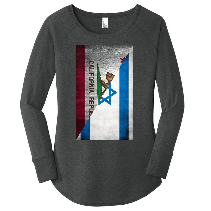 California Stands With Israeli Flag California Flag Women's Perfect Tri Tunic Long Sleeve Shirt