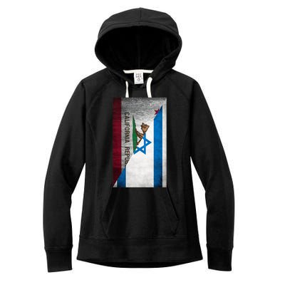 California Stands With Israeli Flag California Flag Women's Fleece Hoodie