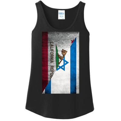 California Stands With Israeli Flag California Flag Ladies Essential Tank