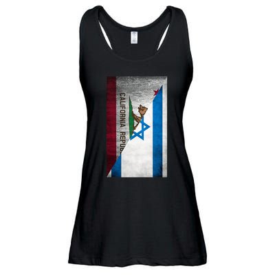 California Stands With Israeli Flag California Flag Ladies Essential Flowy Tank