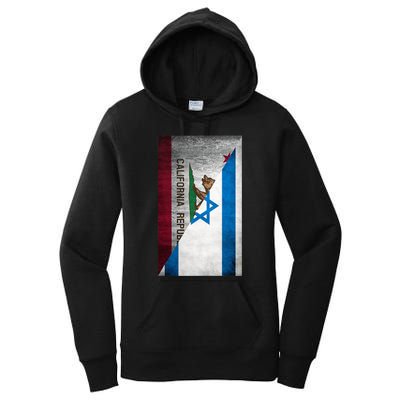 California Stands With Israeli Flag California Flag Women's Pullover Hoodie