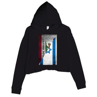 California Stands With Israeli Flag California Flag Crop Fleece Hoodie