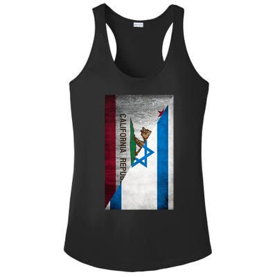 California Stands With Israeli Flag California Flag Ladies PosiCharge Competitor Racerback Tank