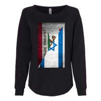 California Stands With Israeli Flag California Flag Womens California Wash Sweatshirt