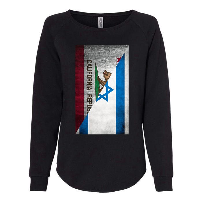 California Stands With Israeli Flag California Flag Womens California Wash Sweatshirt