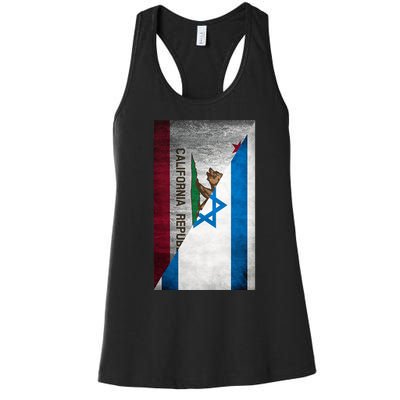 California Stands With Israeli Flag California Flag Women's Racerback Tank