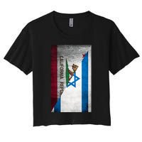 California Stands With Israeli Flag California Flag Women's Crop Top Tee