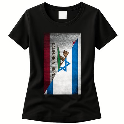 California Stands With Israeli Flag California Flag Womens T-Shirt