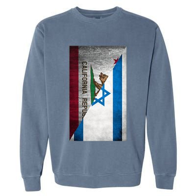 California Stands With Israeli Flag California Flag Garment-Dyed Sweatshirt