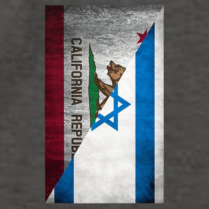 California Stands With Israeli Flag California Flag Vector Backpack