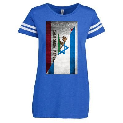 California Stands With Israeli Flag California Flag Enza Ladies Jersey Football T-Shirt