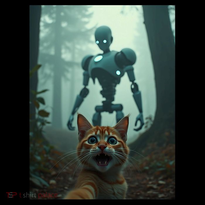 Cat Selfie With Robot Alien Daily Commute Backpack
