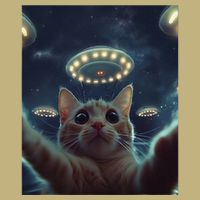 Cat Selfie With Ufos Aliens Kitten Funny Mousepad