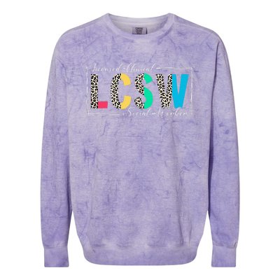 Clinical Social Worker Leopard Lcsw Colorblast Crewneck Sweatshirt