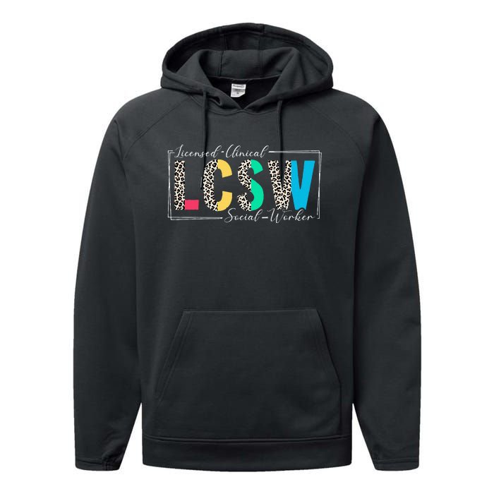 Clinical Social Worker Leopard Lcsw Performance Fleece Hoodie