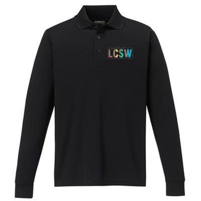 Clinical Social Worker Leopard Lcsw Performance Long Sleeve Polo