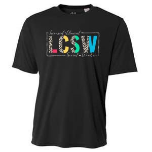 Clinical Social Worker Leopard Lcsw Cooling Performance Crew T-Shirt