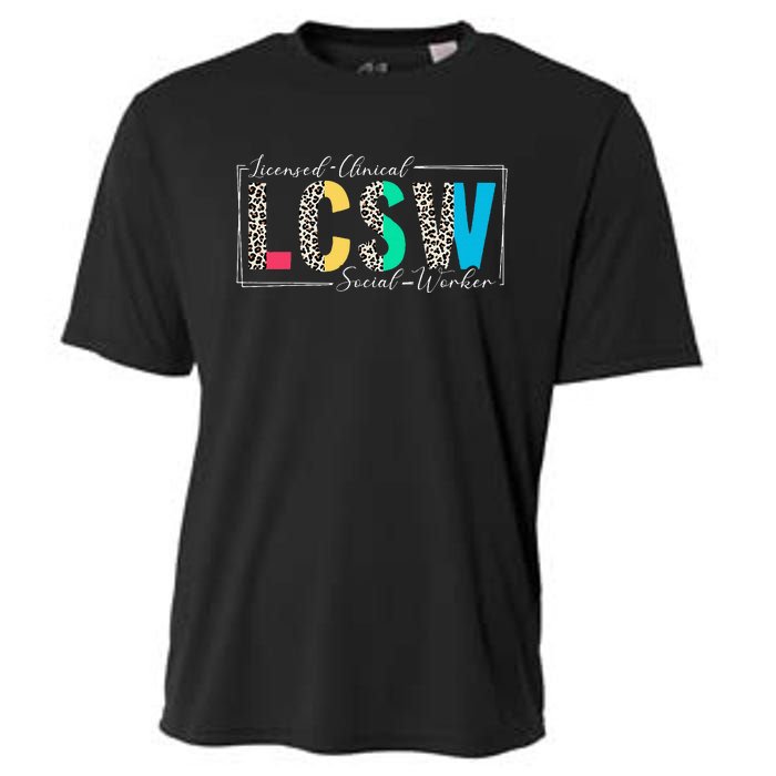 Clinical Social Worker Leopard Lcsw Cooling Performance Crew T-Shirt