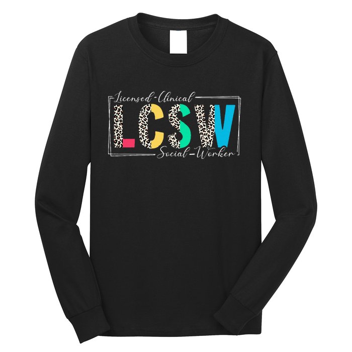 Clinical Social Worker Leopard Lcsw Long Sleeve Shirt