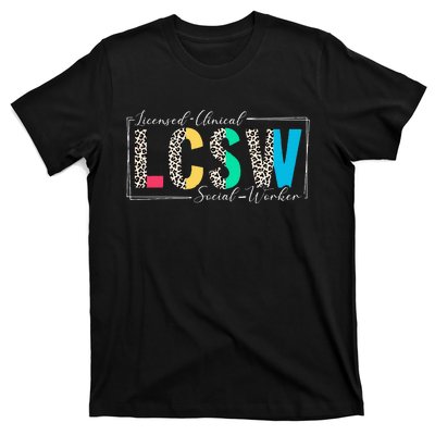 Clinical Social Worker Leopard Lcsw T-Shirt