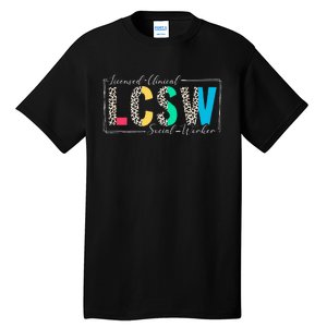 Clinical Social Worker Leopard Lcsw Tall T-Shirt