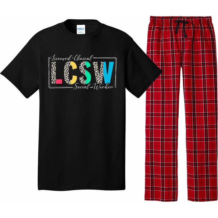 Clinical Social Worker Leopard Lcsw Pajama Set