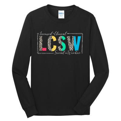 Clinical Social Worker Leopard Lcsw Tall Long Sleeve T-Shirt