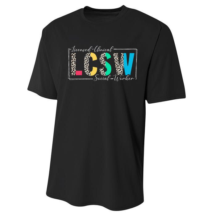 Clinical Social Worker Leopard Lcsw Performance Sprint T-Shirt