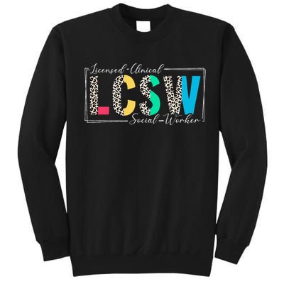 Clinical Social Worker Leopard Lcsw Tall Sweatshirt