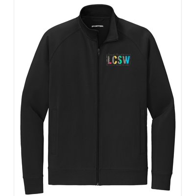 Clinical Social Worker Leopard Lcsw Stretch Full-Zip Cadet Jacket