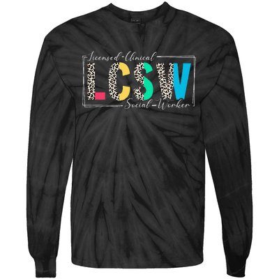 Clinical Social Worker Leopard Lcsw Tie-Dye Long Sleeve Shirt