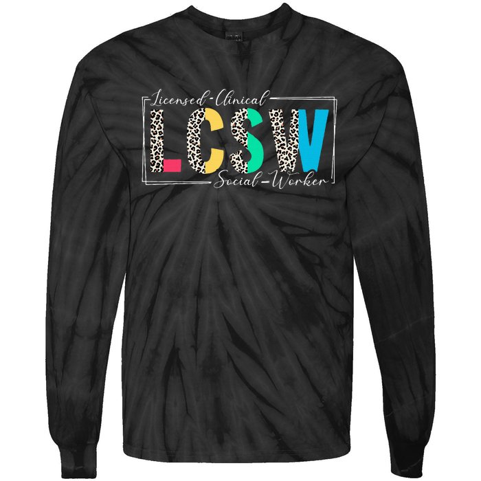 Clinical Social Worker Leopard Lcsw Tie-Dye Long Sleeve Shirt