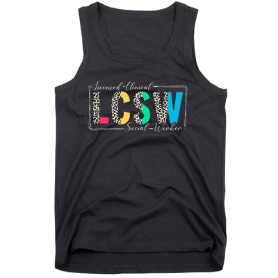 Clinical Social Worker Leopard Lcsw Tank Top