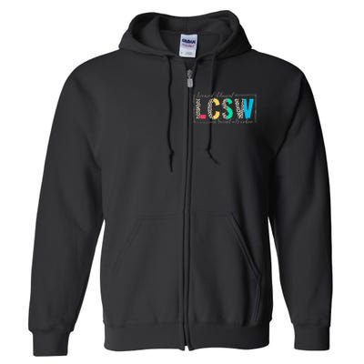 Clinical Social Worker Leopard Lcsw Full Zip Hoodie