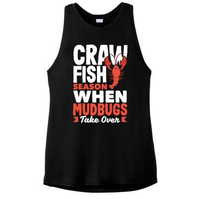 Crawfish Season When Mudbugs Take Over Gift Ladies PosiCharge Tri-Blend Wicking Tank