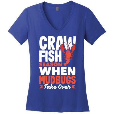 Crawfish Season When Mudbugs Take Over Gift Women's V-Neck T-Shirt