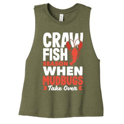 Crawfish Season When Mudbugs Take Over Gift Women's Racerback Cropped Tank