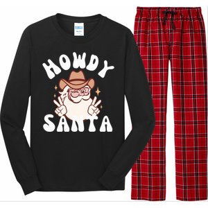 Cow Santa Western Christmas Howdy Santa Groovy Xmas Gift Long Sleeve Pajama Set