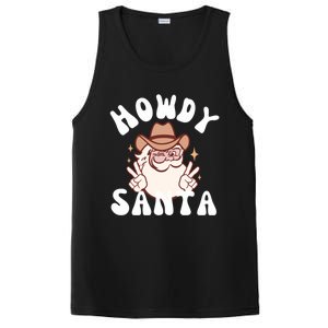 Cow Santa Western Christmas Howdy Santa Groovy Xmas Gift PosiCharge Competitor Tank