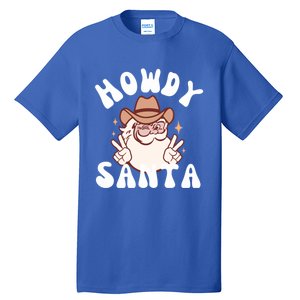 Cow Santa Western Christmas Howdy Santa Groovy Xmas Gift Tall T-Shirt